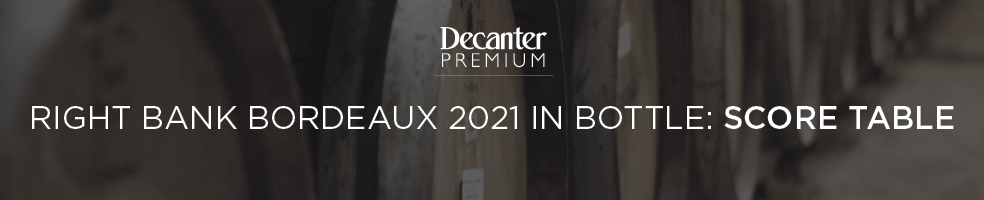 Right Bank Bordeaux 2021 in bottle top wines score table