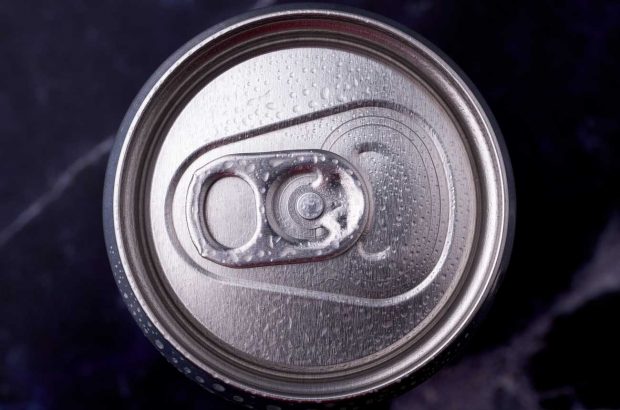 A tin can with ring pull from above