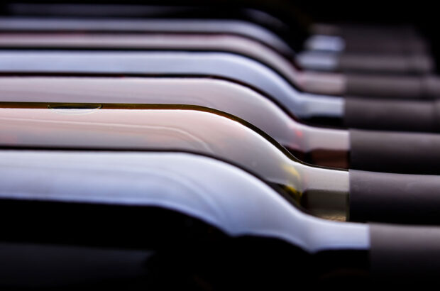 row of wine bottles