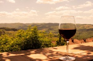 wine and sunset