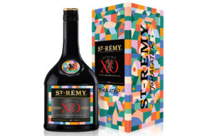 Limited-edition St-Rémy XO bottle designed by Tomalater
