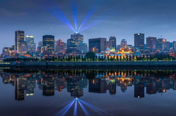 Quebec skyline at night