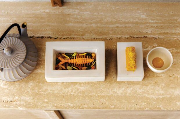 MoSuke’s pèpè soup, which features mackerel, red mullet, okra and mussels.