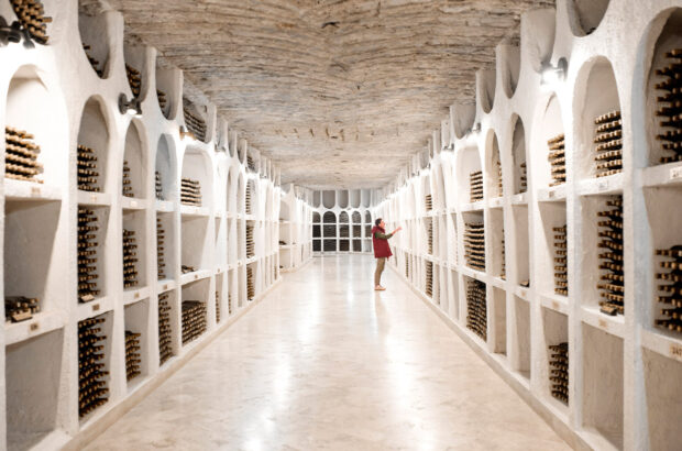 Cricova’s wine cellars in 75 miles of subterranean tunnels.