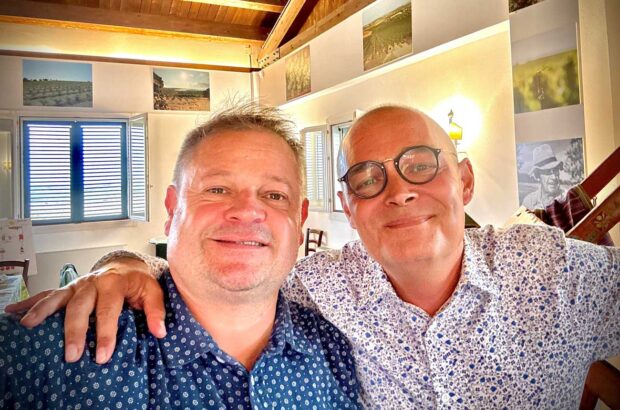 Matt Wilkin (left) with Laurent Chaniac