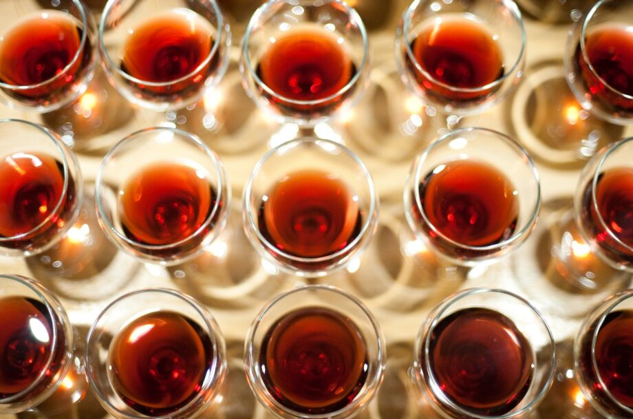 red wine glasses