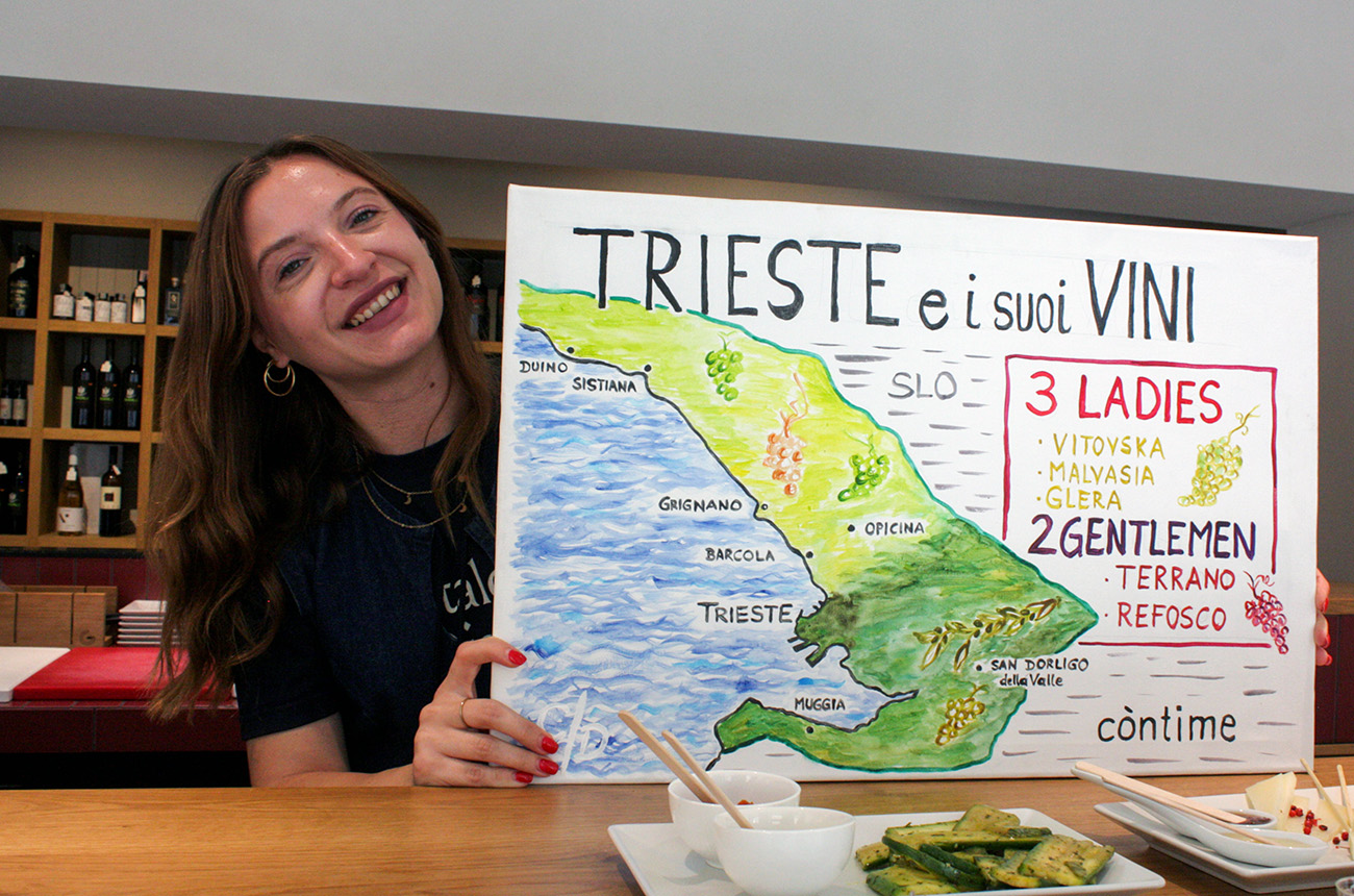 Alessia at Còntime wine bar in Trieste