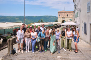 Wine experts in Motovun’s old town in Istria