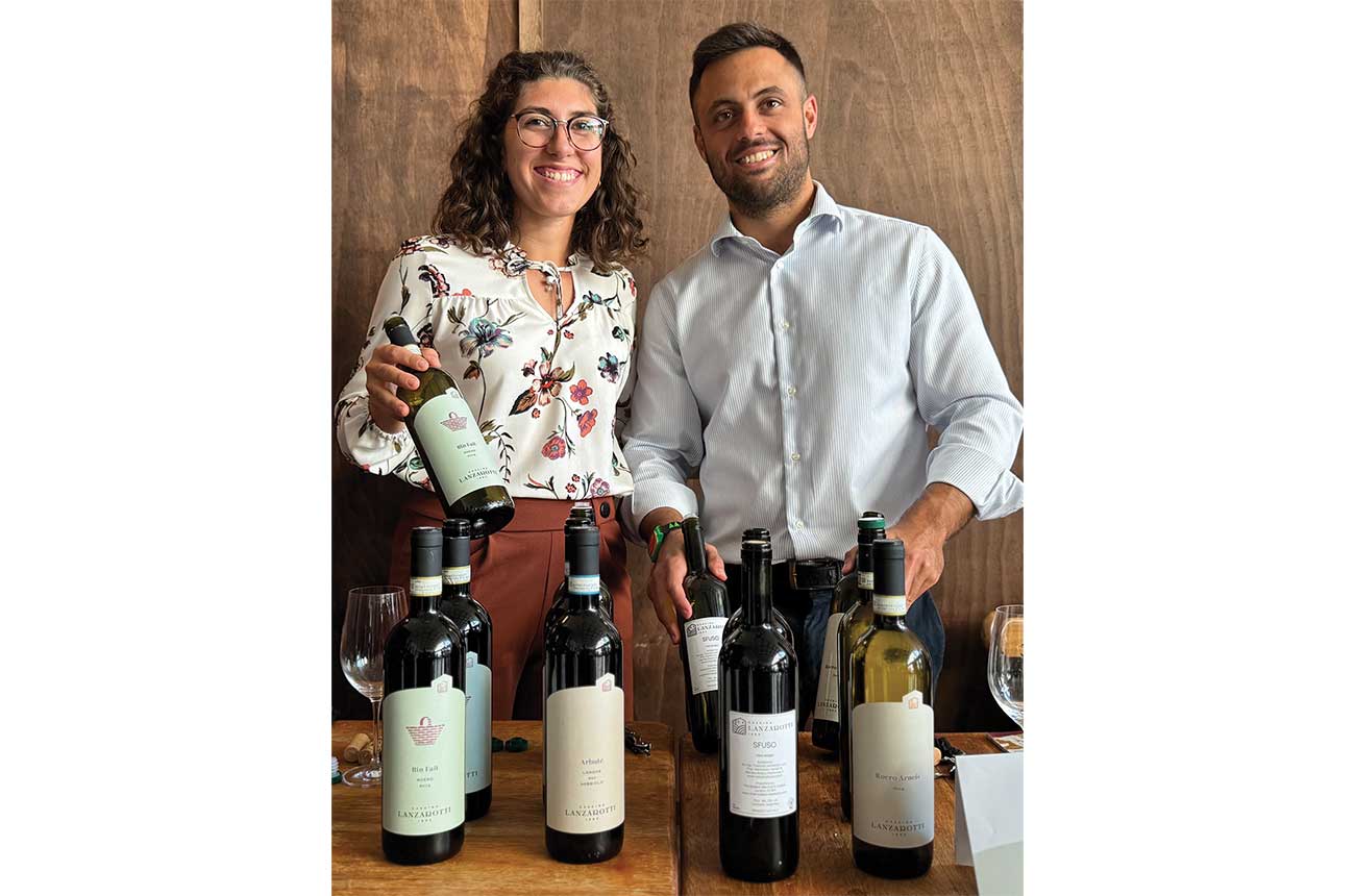 Elisabetta Feimi with wine export consultant Tommaso Portieri