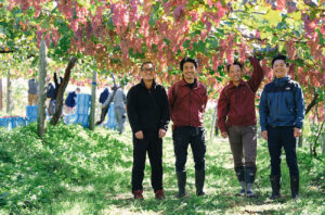 Tomi no Oka Winery’s vineyard team