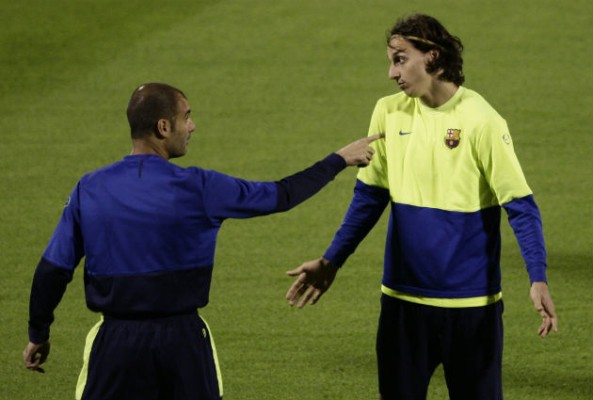 Zlatan Ibrahimovic and Pep Guardiola