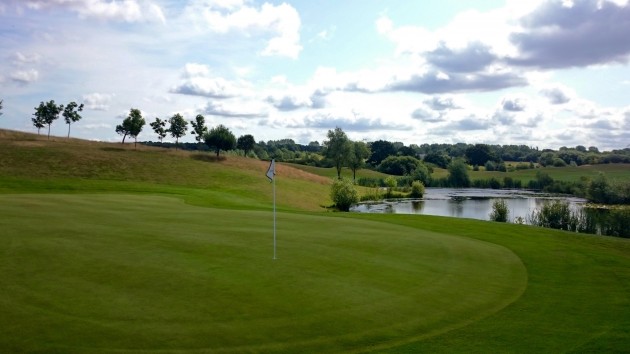 The 4th hole demands a brave shot over water