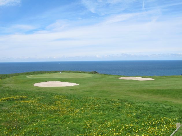 You first reach the edge of the cliff at the 4th green