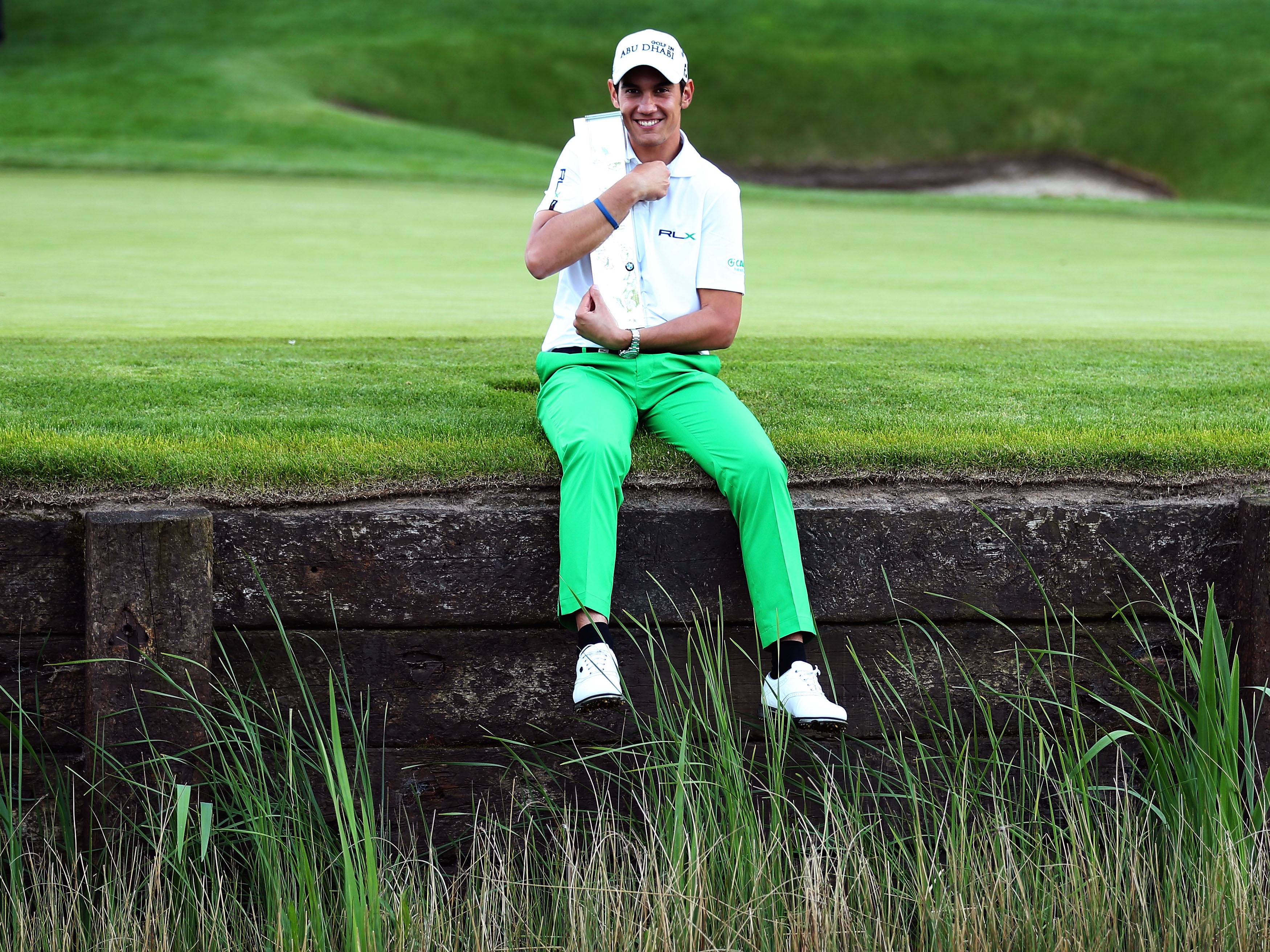 Manassero with the BMW PGA Championship trophy in 2013