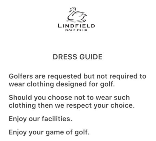relax golf's dress code