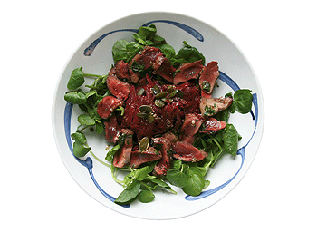 Pigeon and beetroot salad