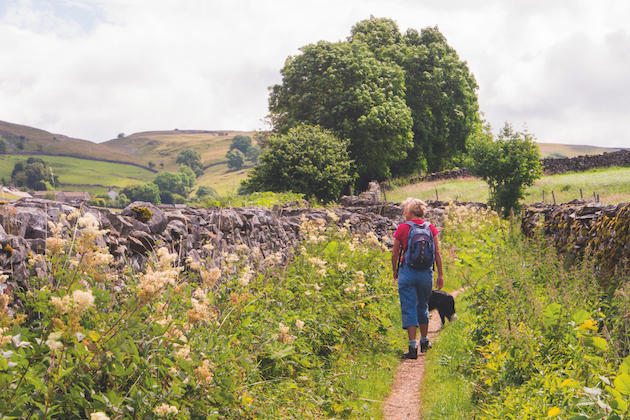 Rambler on footpath