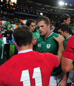 Jamie Heaslip Shane Williams consoles Jamie Heaslip