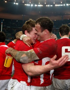 Oh happy day: Jonathan Davies and Jamie Roberts