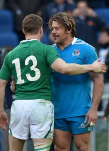 RUGBYU-6NATIONS-ITA-IRE o'driscoll and lo cicero