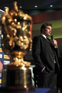 With his greatest prize: McCaw and the Webb Ellis Cup