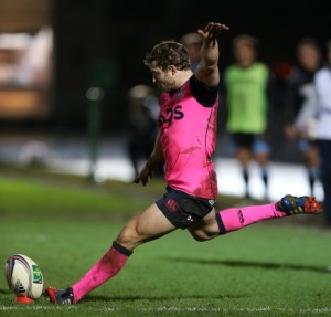 Bootiful: Leigh Halfpenny kicked two penalties for the Blues