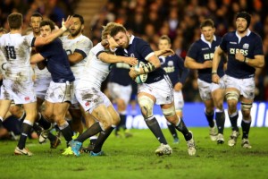 No way through: Scotland didn't trouble the English defence