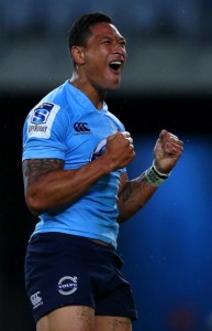 Happy man: Israel Folau is in top form