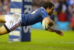 Huget's hop: The winger scores against the grain