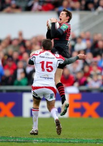 Collision course: Payne about to crash into Goode