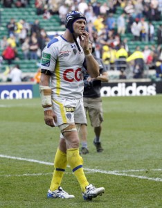 Shocked: Clermont skipper Julien Bonnaire can't believe the scoreline