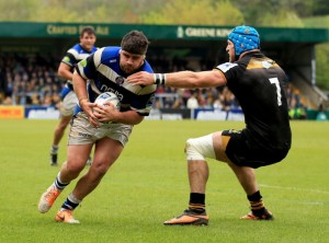 Back with a bang: Rob Webber scored two tries