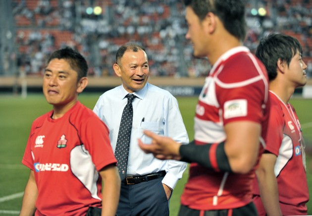 All smiles: Eddie Jones has enjoyed his time in Japan, while the country has improved