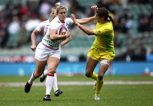Sevens star: Burford in action against Australia on the sevens world series