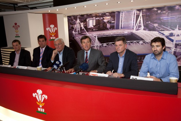 A rare outing together: Roger Lewis sits with the heads of the regions