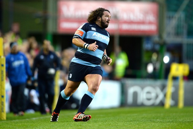True Blue: Adam Jones in action for the Cardiff Blues against Leicester in pre-season