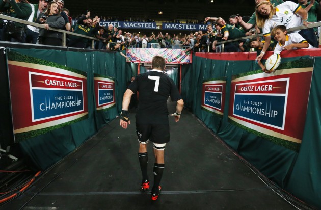 The definitive No 7: Richie McCaw trudges off during his 134th All Blacks game