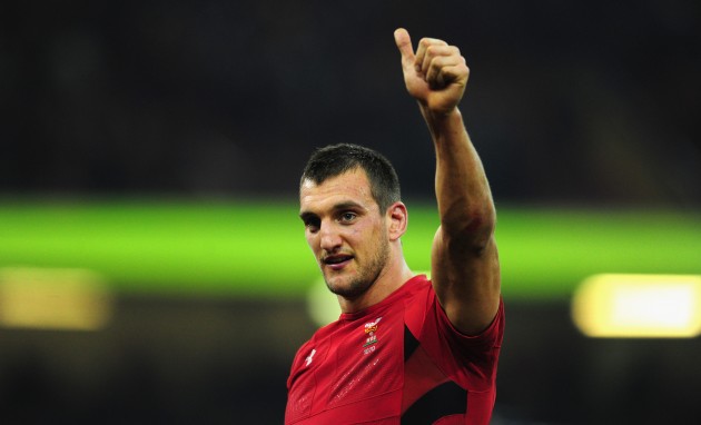 Thumbs up: Sam Warburton acknowledges the crowd after Wales' win over South Africa