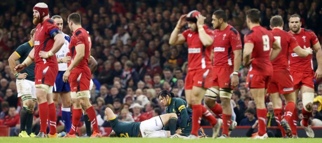 Sad sight: Jean de Villiers receives treatment at the Millennium