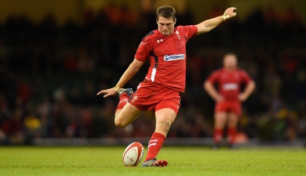Man in possession: Dan Biggar on duty for Wales during the autumn