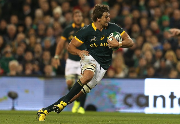 On his feet: Eben Etzebeth has been injured