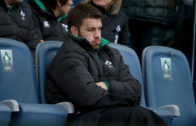 Reluctant spectator: Sean O'Brien watches the game in Rome. Photo: Inpho
