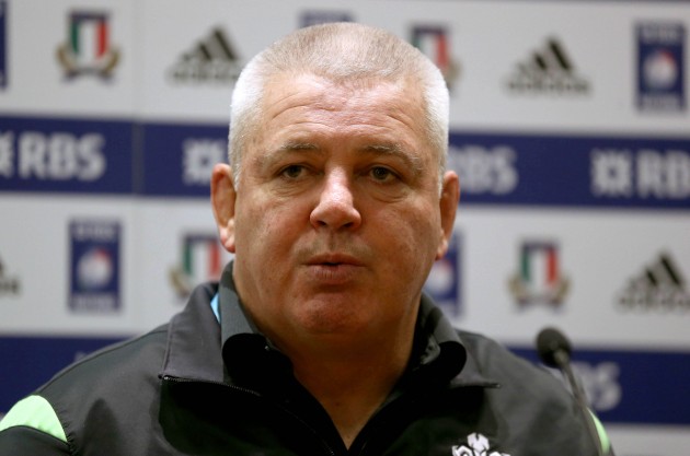 Time to talk: Warren Gatland should have a word with Adam Jones. (Photo: Inpho)