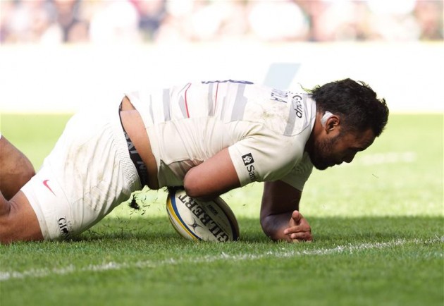 Falling short: Billy Vunipola loses the ball short of the try-line. (Photo: Action Images).
