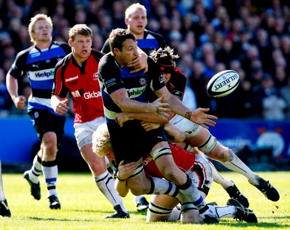 Showing you how it's done: Justin Harrison playing with Bath