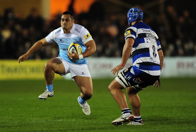 Jump to it: Sinoti Sinoti prepares to explode off his  right foot