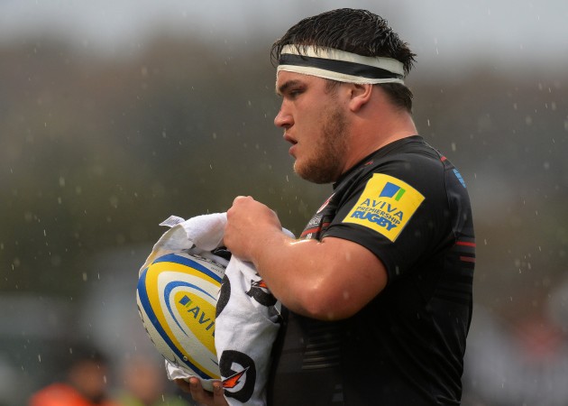 Leader: Jamie George prepares to feed the Saracens lineout