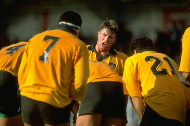 Leader: Nick Farr-Jones lays down the law to his Australia side