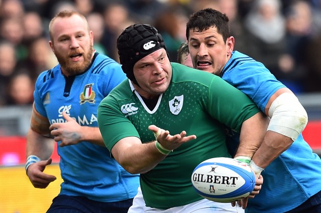 On hand: Mike Ross in Six Nations action for Ireland