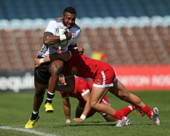 Hard to bring down: Waisea Nayacalevu, who plays his rugby in France